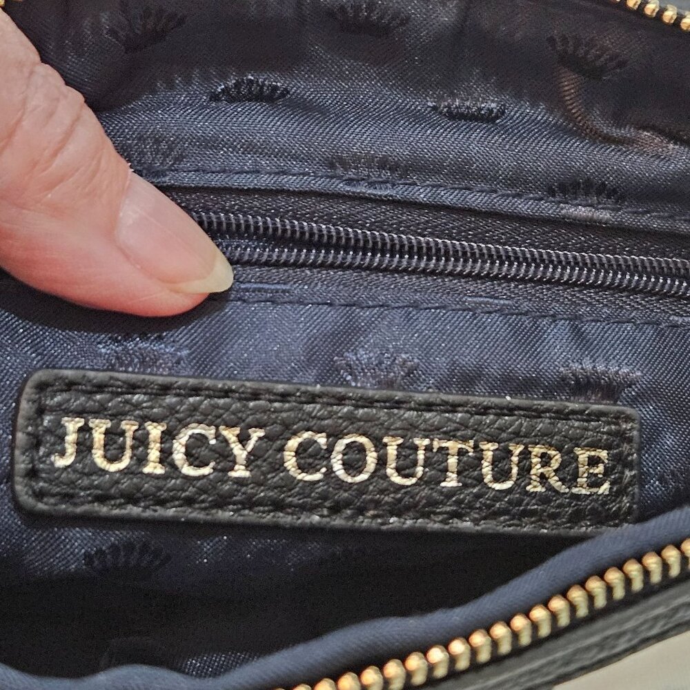 Juicy Couture Black White Striped Malibu Crossbody Bag Gold‎ Chain & Logo Plate - Picture 3 of 9